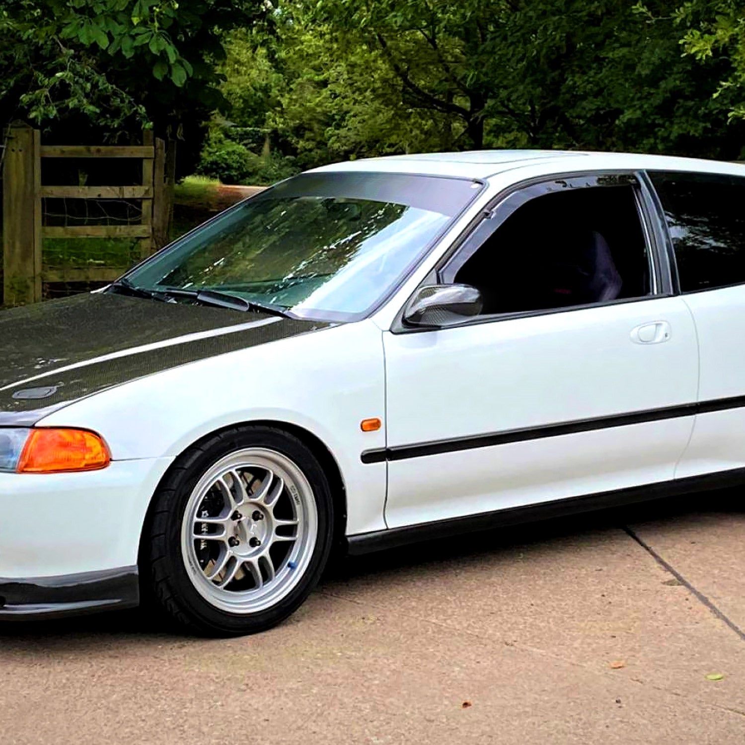 1992-1995 Honda Civic Coupe/Hatchback Carbon Fiber Shell Power Spoon Mirrors