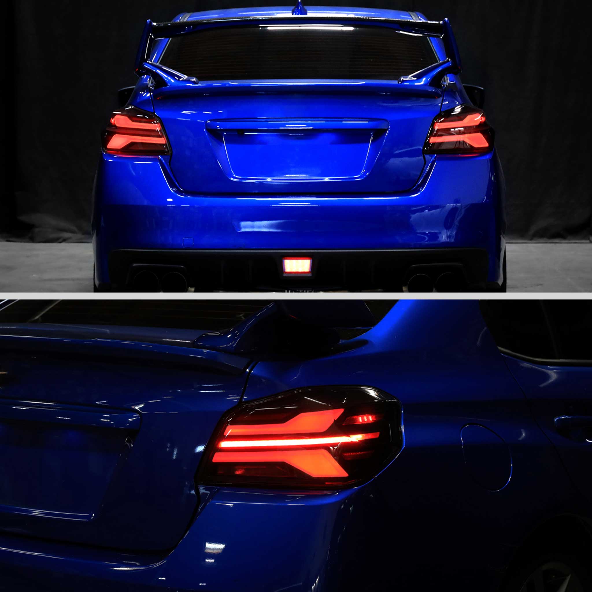 For Subaru WRX STi 015-2021 LED Tail Light Sequential Turn Signal Black Smoked Brake Reverse Marker