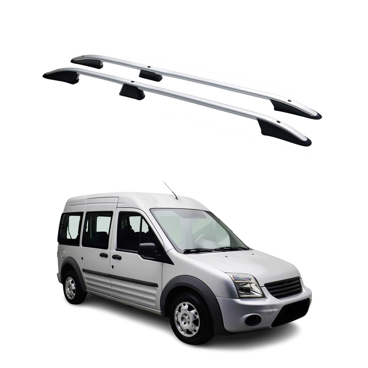 2010-2013 Ford Transit Connect Long Roof Rack Rails Side Rails Silver ...