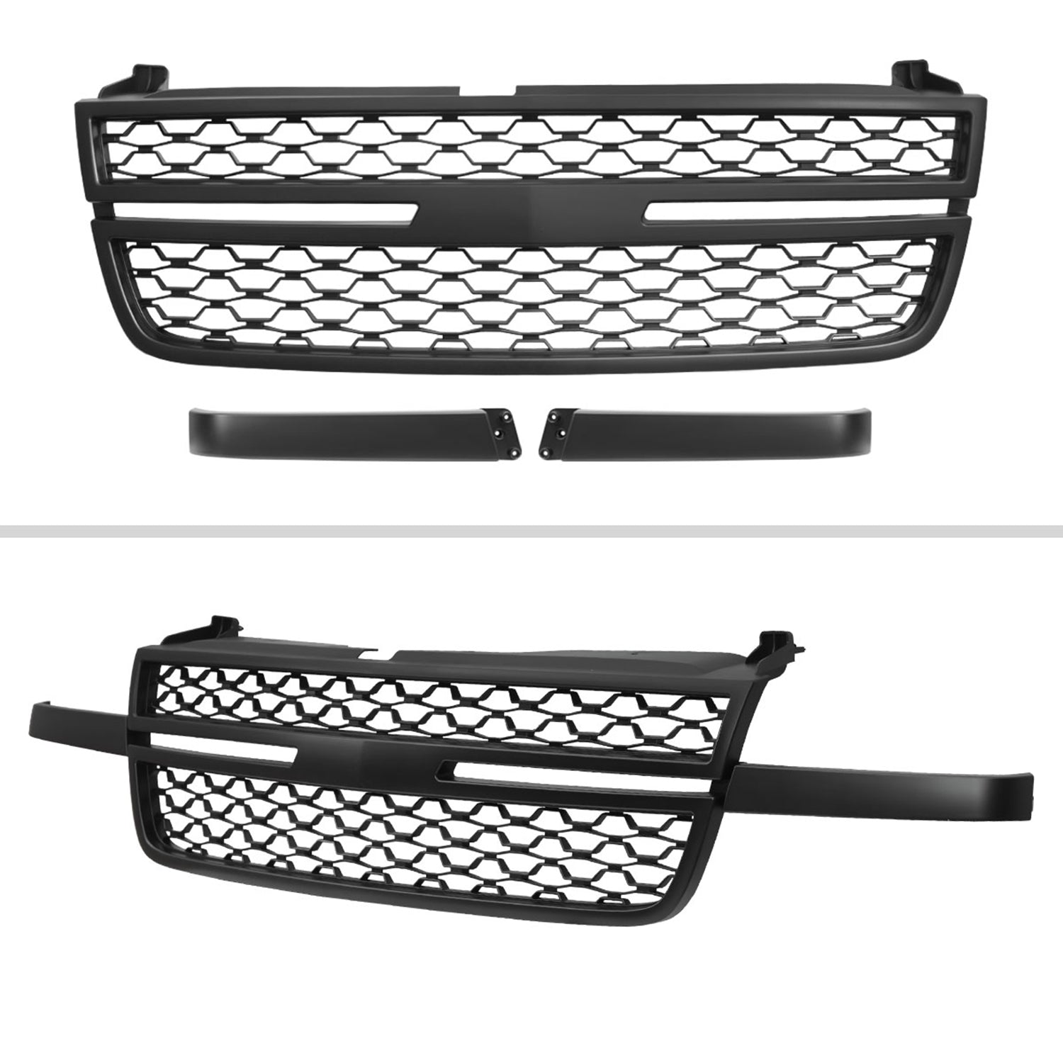 2005-2006 Chevy Silverado 2500HD/3500HD Black Honeycomb Front Hood Grille