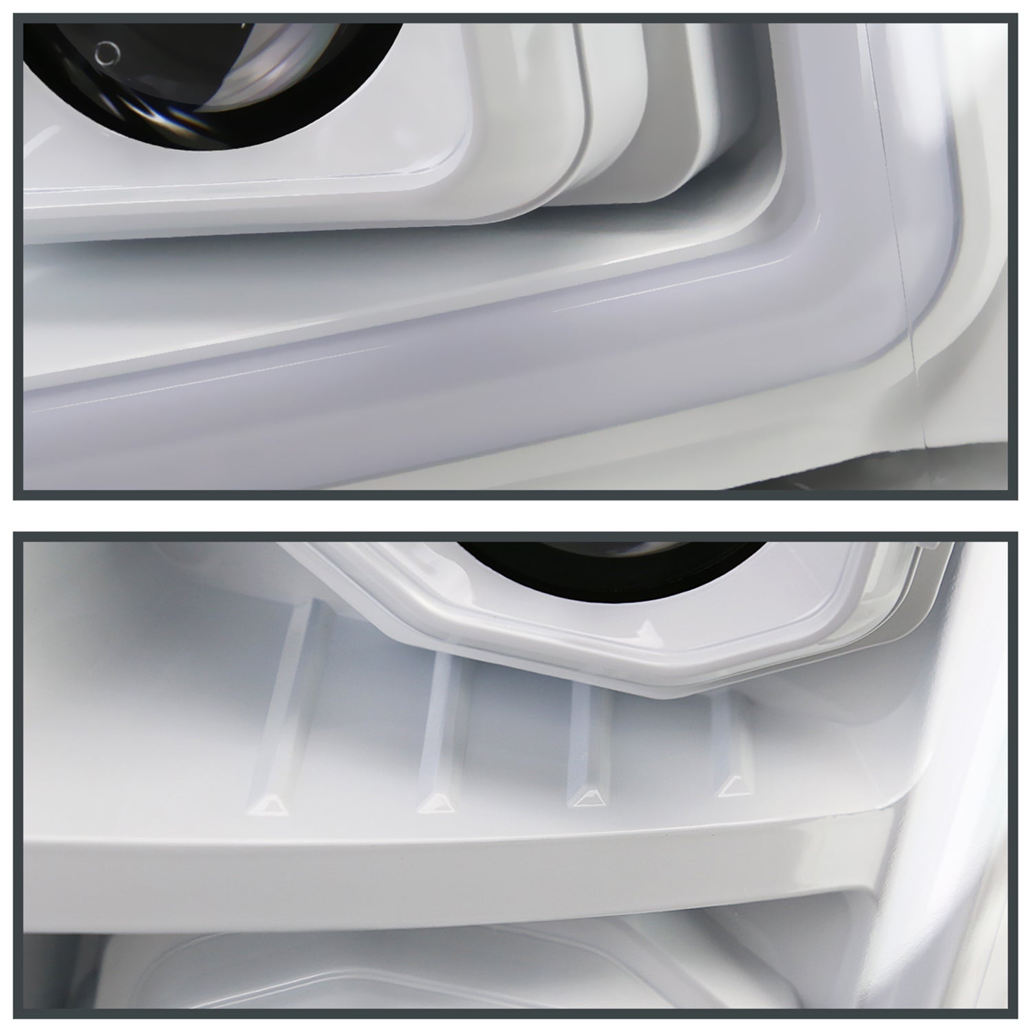 2011-2016 Ford F-250/350/450/550 LED CBar Projector Headlights White Housing