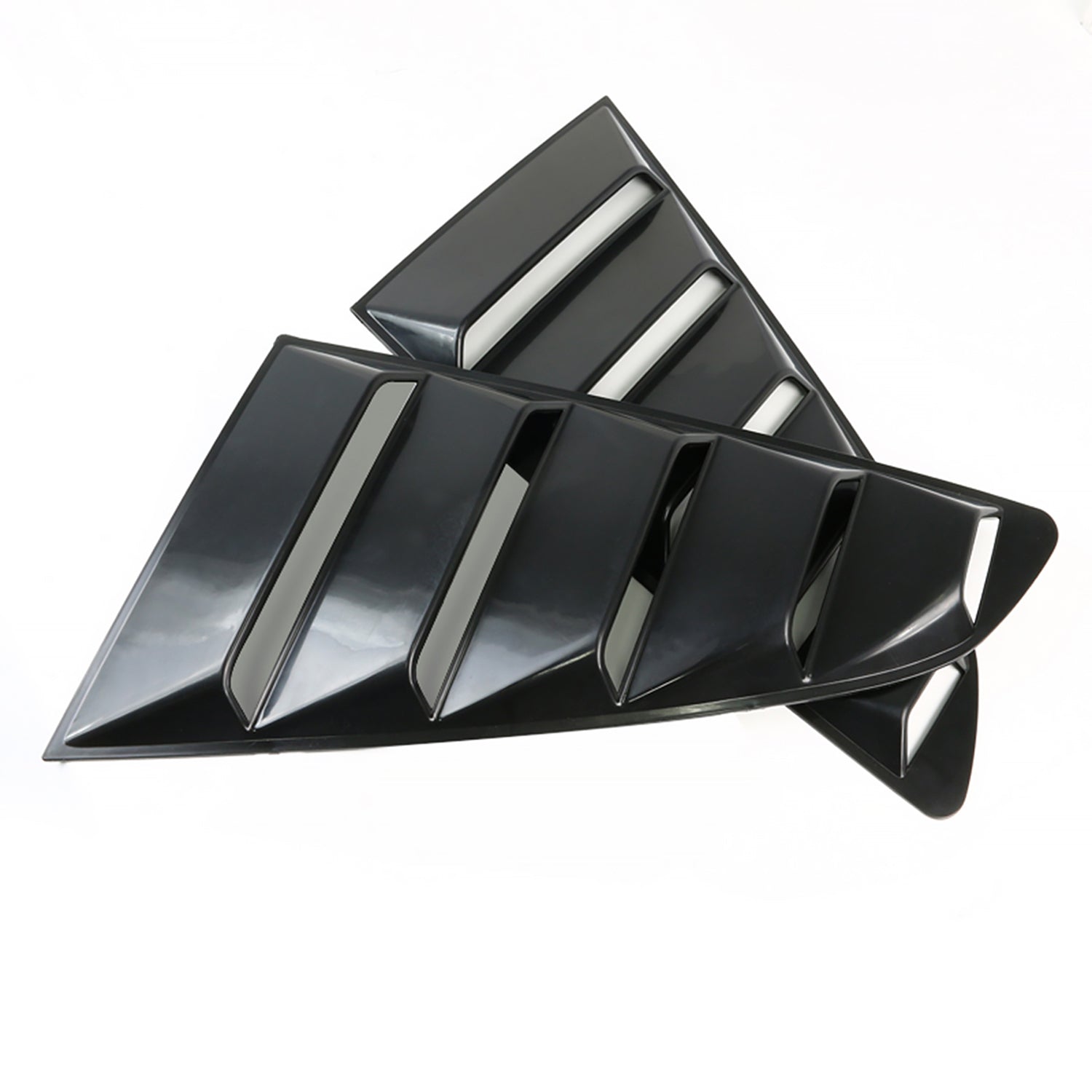 2015-2018 Ford Mustang Black ABS Quarter Side Window Louvers Vent