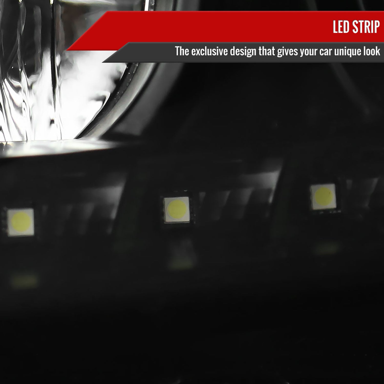 2005-2010 Pontiac G6 Projector Headlights w/ LED Light Strip Black/Smoke Lens