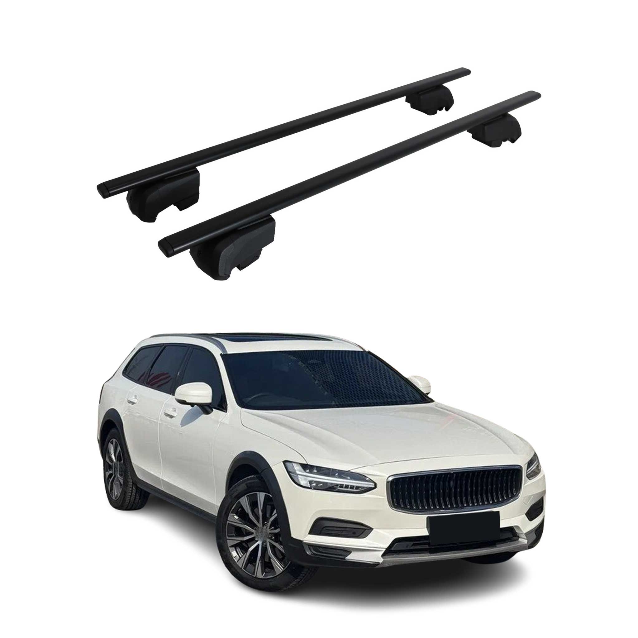 2017-2024 Volvo V90 Cross Country Roof Rack Cross Bars Black