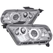 2010-2014 Ford Mustang Dual Halo Projector Headlights Chrome/Clear Lens