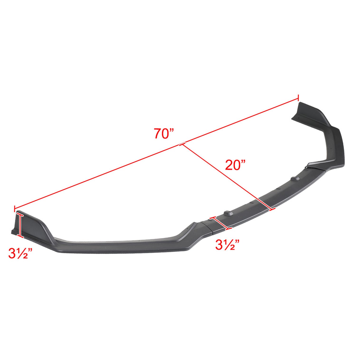 2018-2020 Infiniti Q50 Sport Matte Black Polypropylene 3Pcs Bumper Lip Set