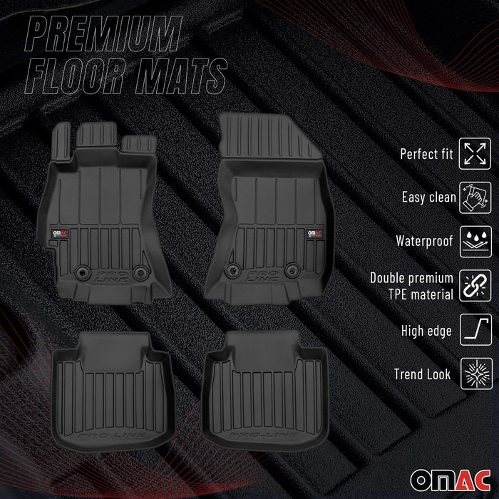 OMAC Premium Floor Mats for for Subaru Outback 2015-2019 Black 4x TPE Rubber