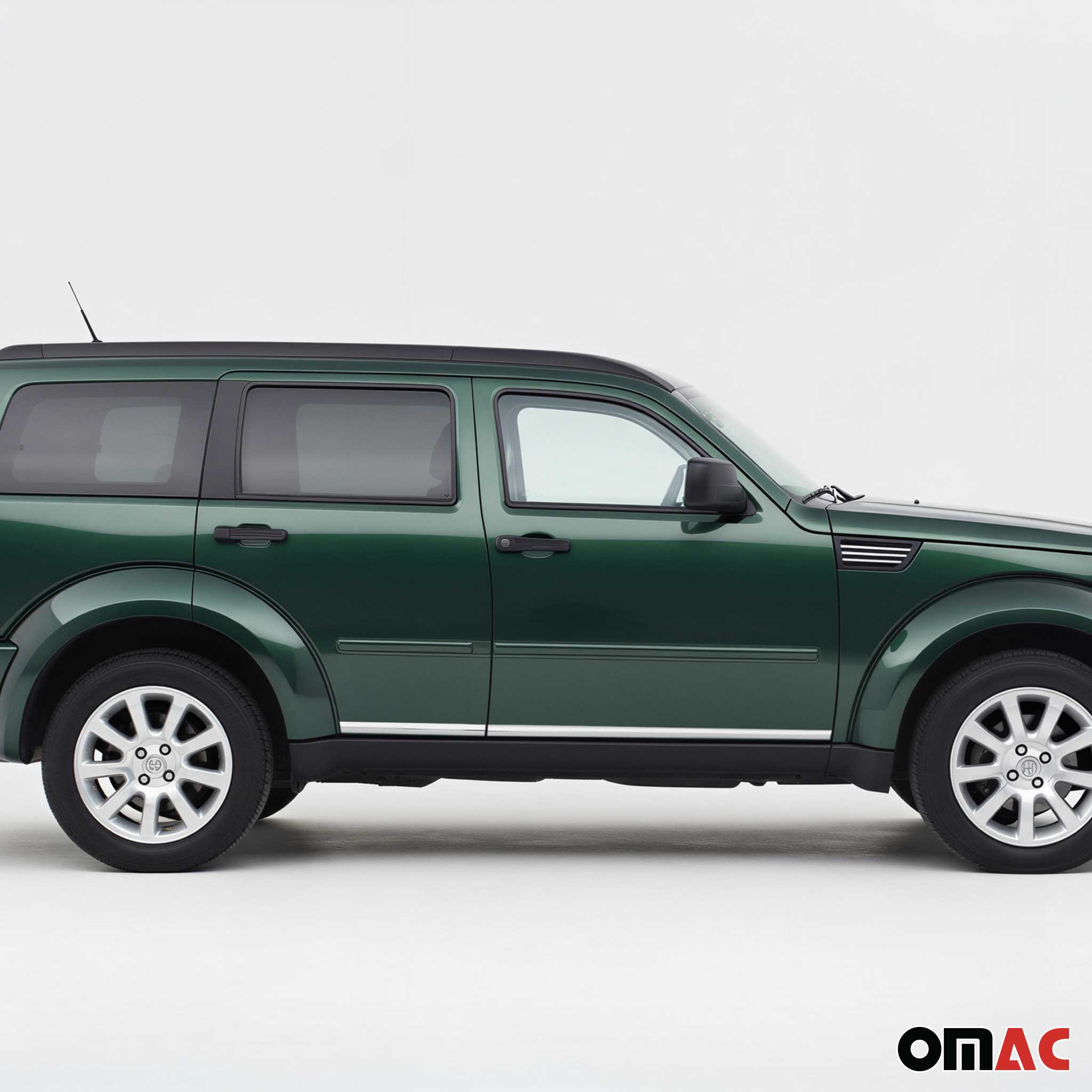 2007-2012 Dodge Nitro Side Door Molding Trim Skirt Garnish Stainless Steel Silver 4Pcs