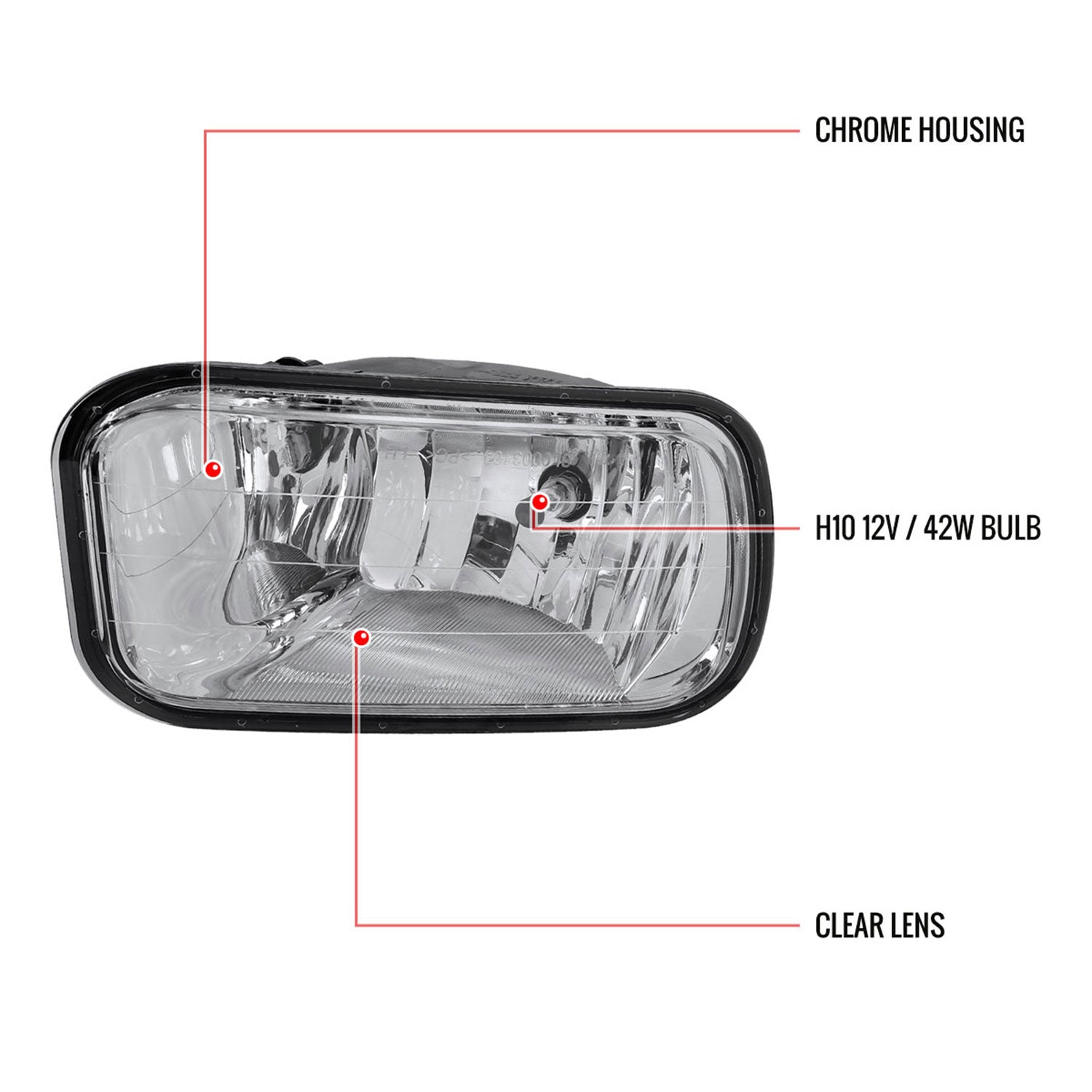 2009-2012 Dodge RAM 1500 / 2010-2018 2500 3500 H10 Fog Lights Chrome/Clear Lens