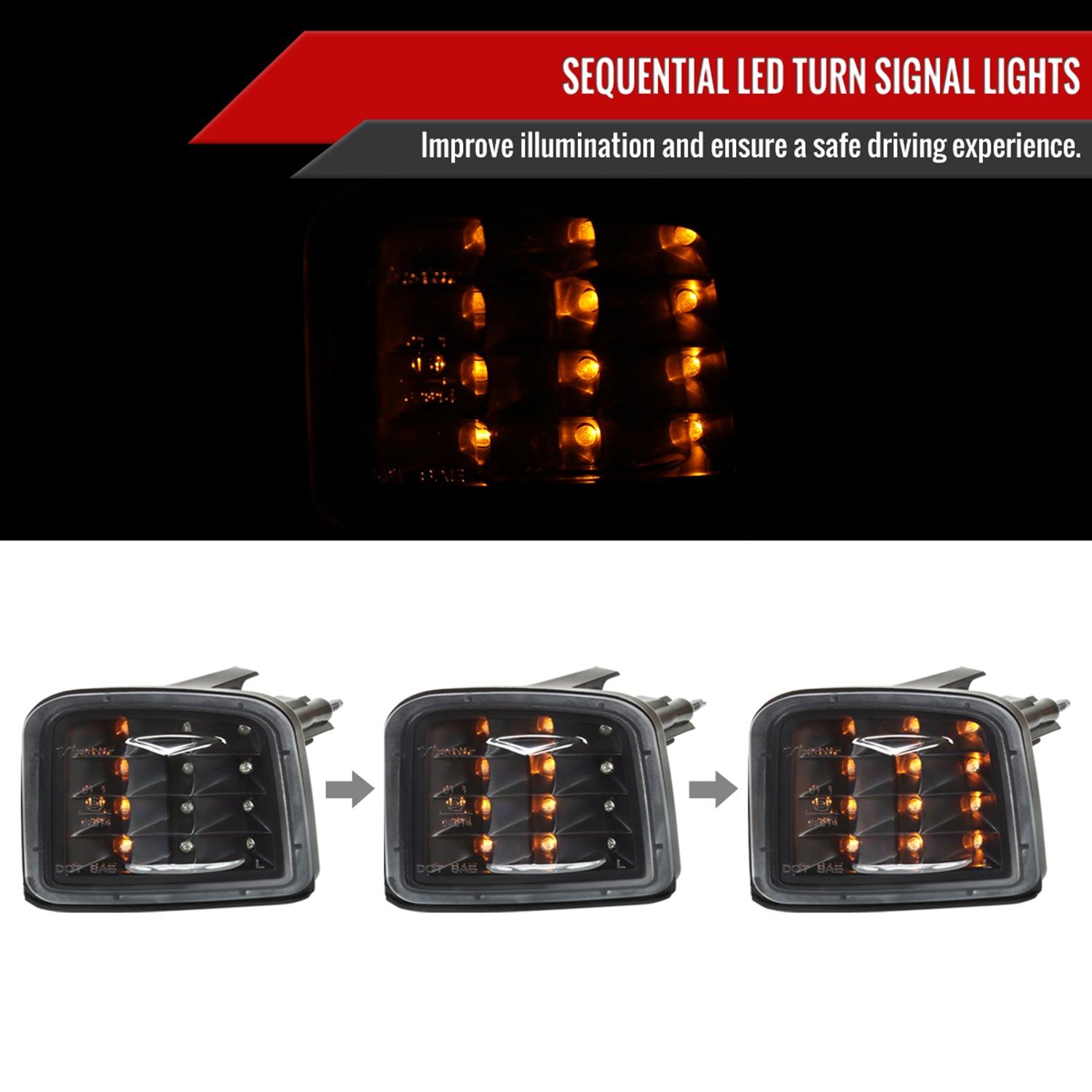 2015-2021 Subaru WRX / WRX STI Front Bumper LED Turn Signal Lights Matt Black