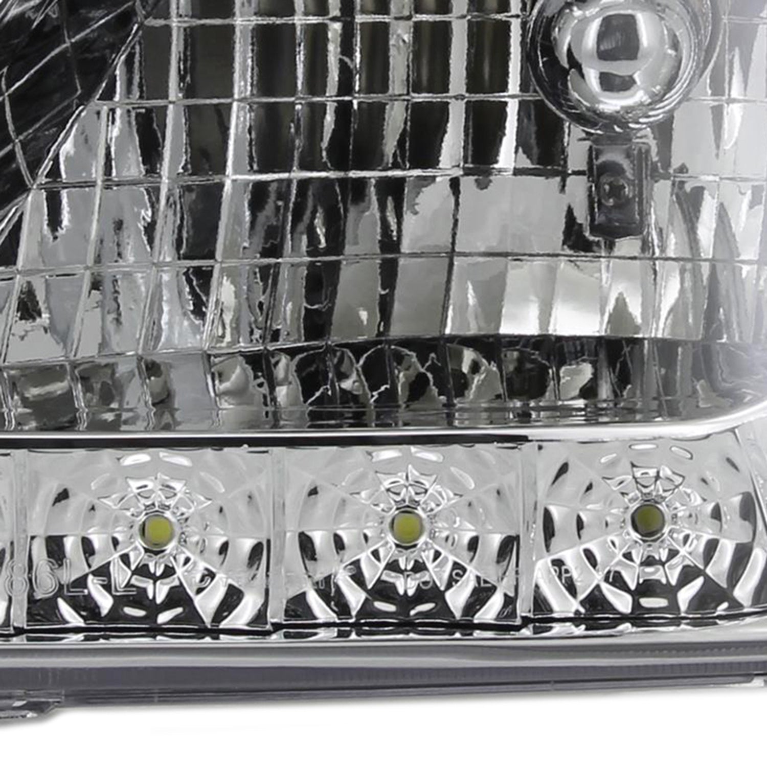1997-2004 Ford F-150/Expedition Factory Crystal Headlights LED Light Chrome
