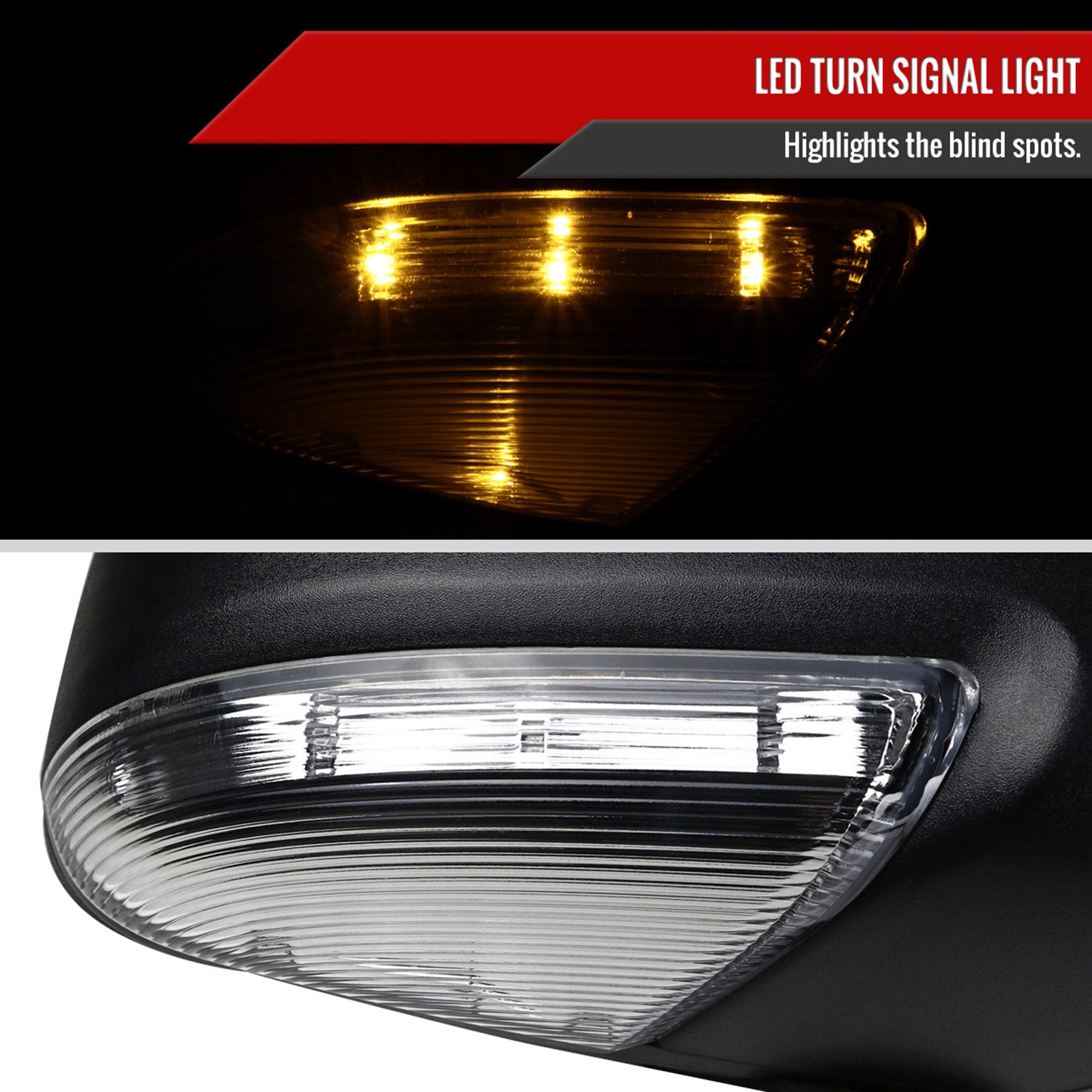 2013-2019 Dodge RAM Black Heated Side Mirror Turn & Puddle Light Passenger