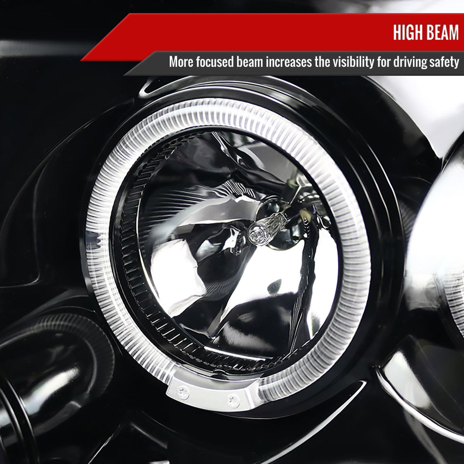 2004-2008 Ford F-150/ 06-2008 Lincoln Mark LT Dual Halo Headlights Jet Black