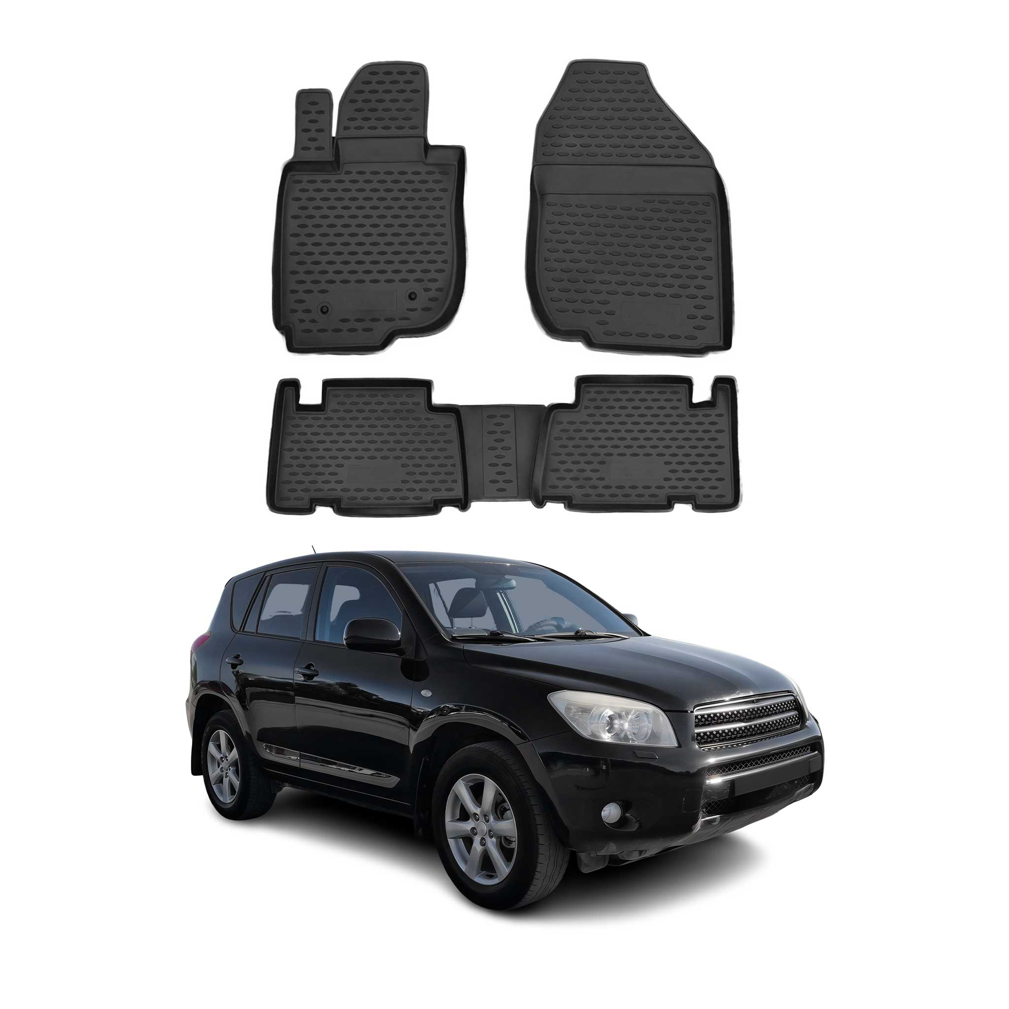 2006-2012 Toyota RAV4 Floor Mats Liners Full Set All Weather Black