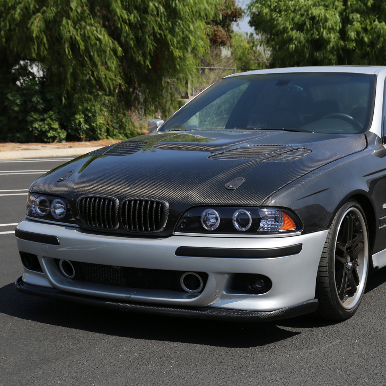 1996-2003 BMW E39 5 Series Dual Halo Projector Headlights Glossy Black/Smoke