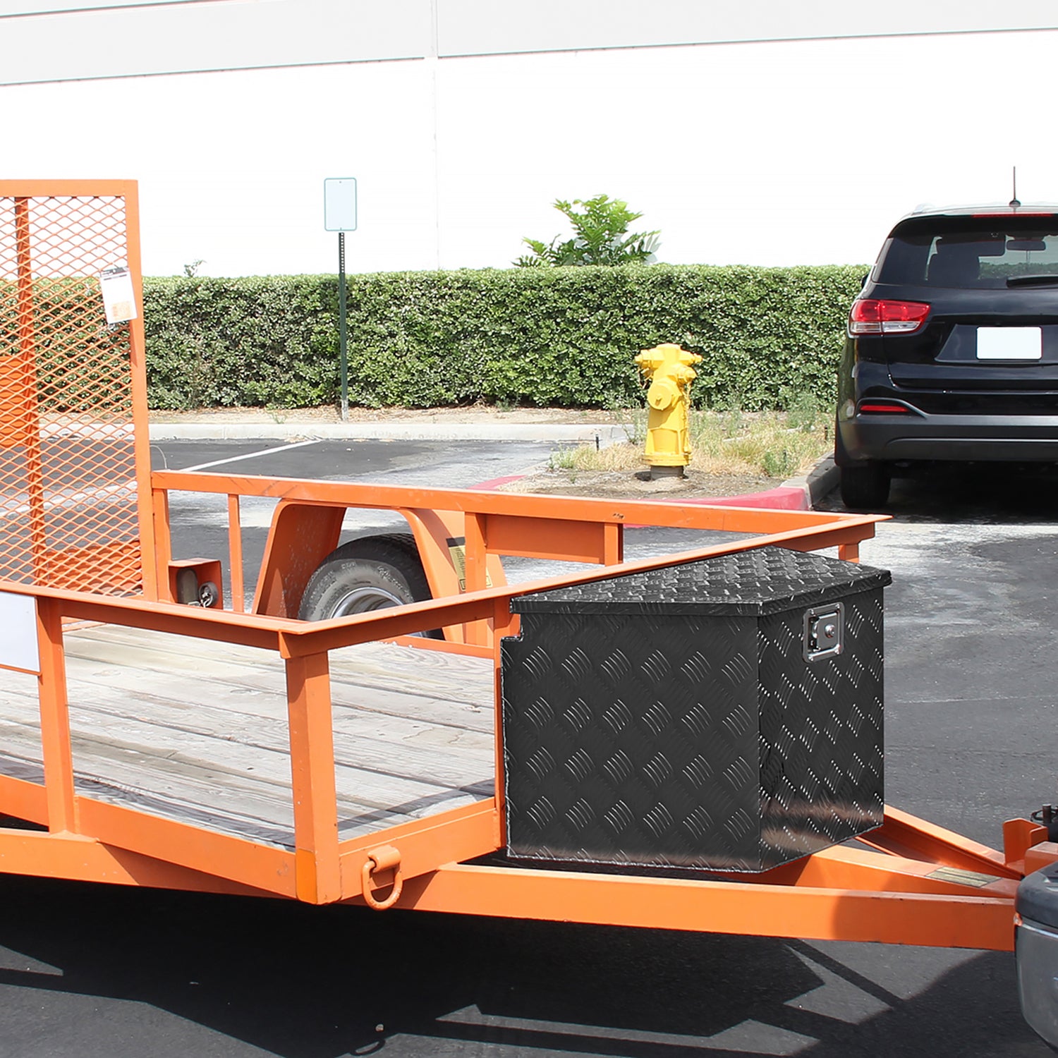 Universal 15~29" Heavy Duty Black Truck Trailer Tongue Tool Box w/ Lock & Keys