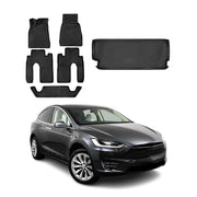 2016-2021 Tesla Model X Floor Mats & Cargo Liner Full Set All Weather Black
