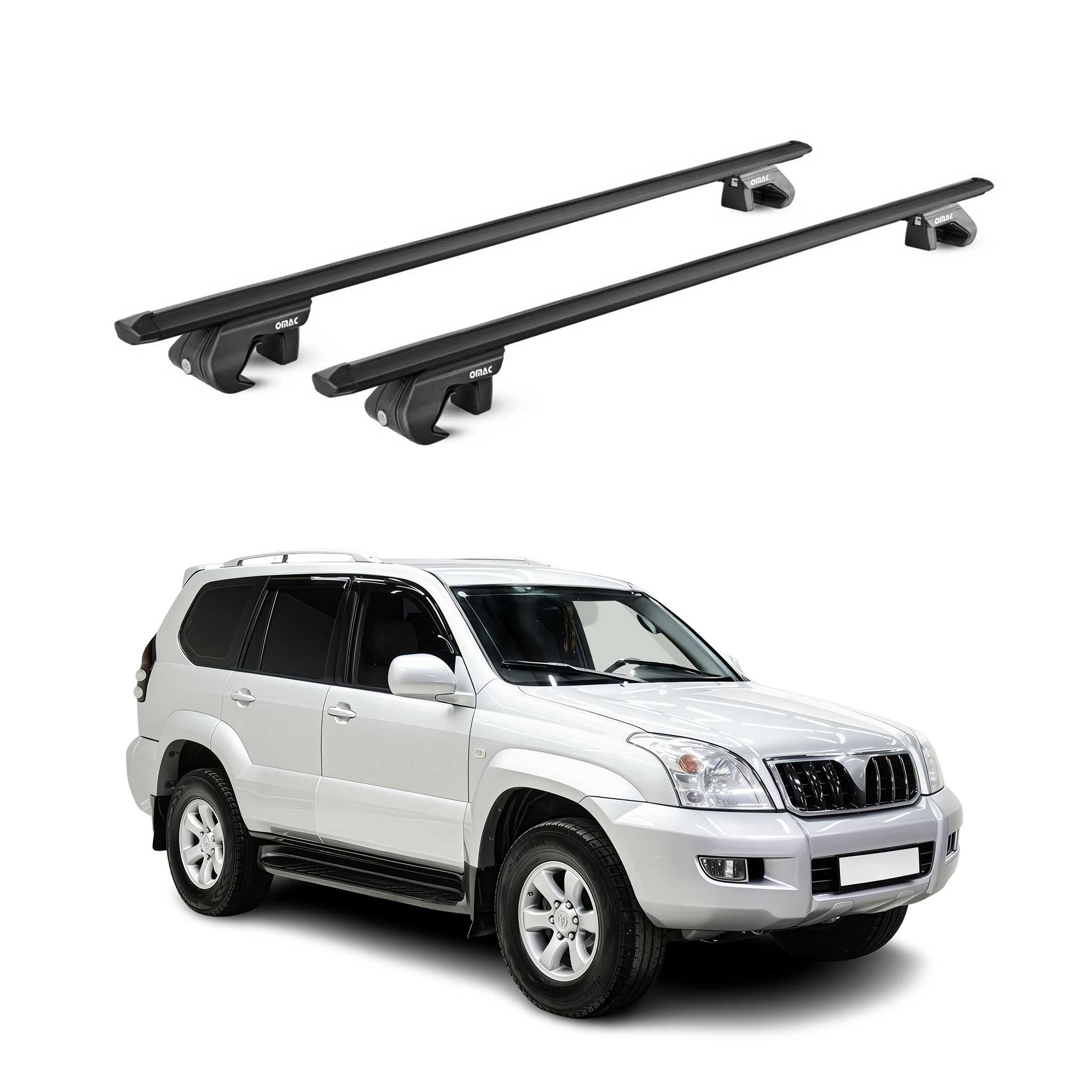 1998-2021 Toyota Land Cruiser Roof Rack Cross Bars Black