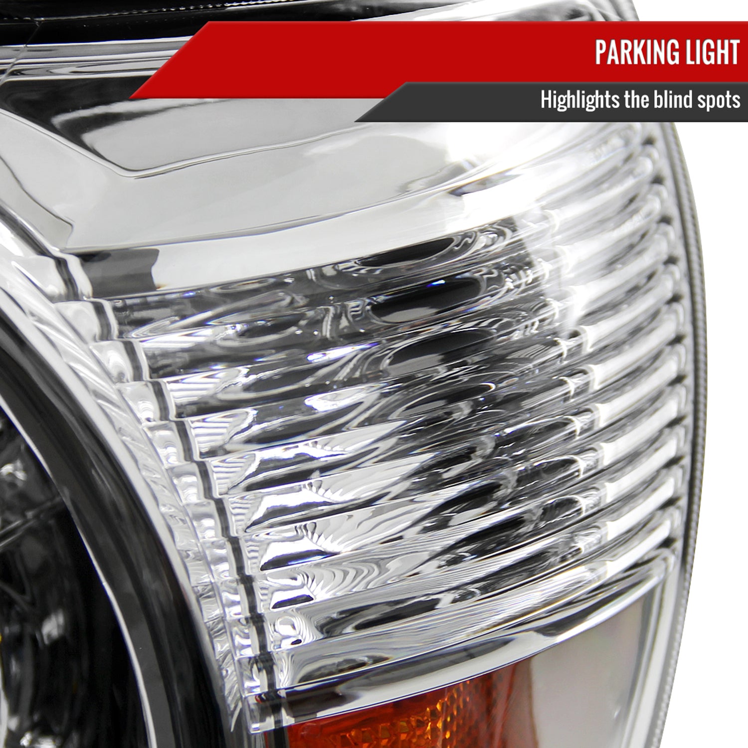 2005-2011 Toyota Tacoma Retro Style Projector Headlights Chrome/Clear Lens