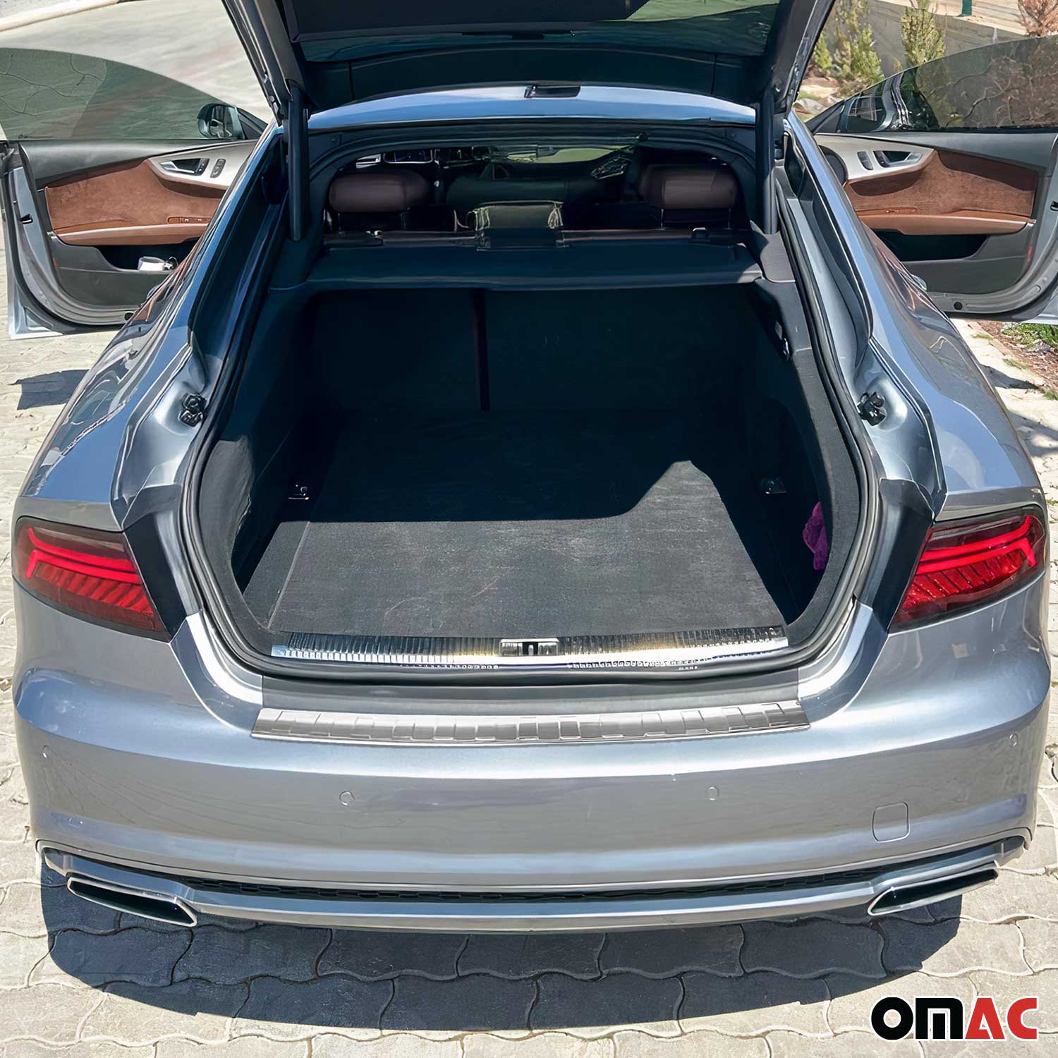 2010-2018 Audi A7 Sedan 4G8 Rear Bumper Sill Cover Protector Guard Stainless Steel