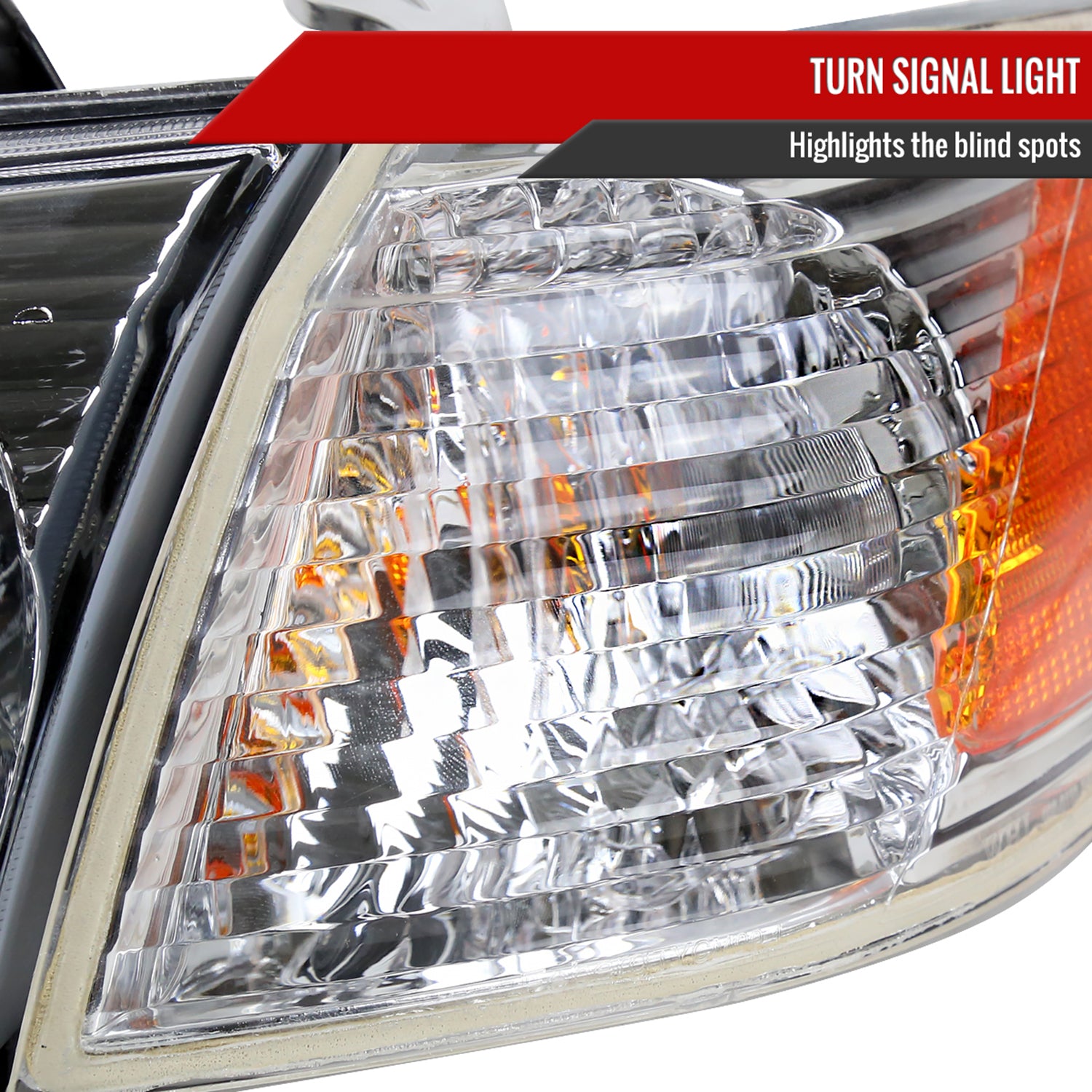2000-2001 Toyota Camry Factory Headlights w/Amber Reflectors Chrome/Clear