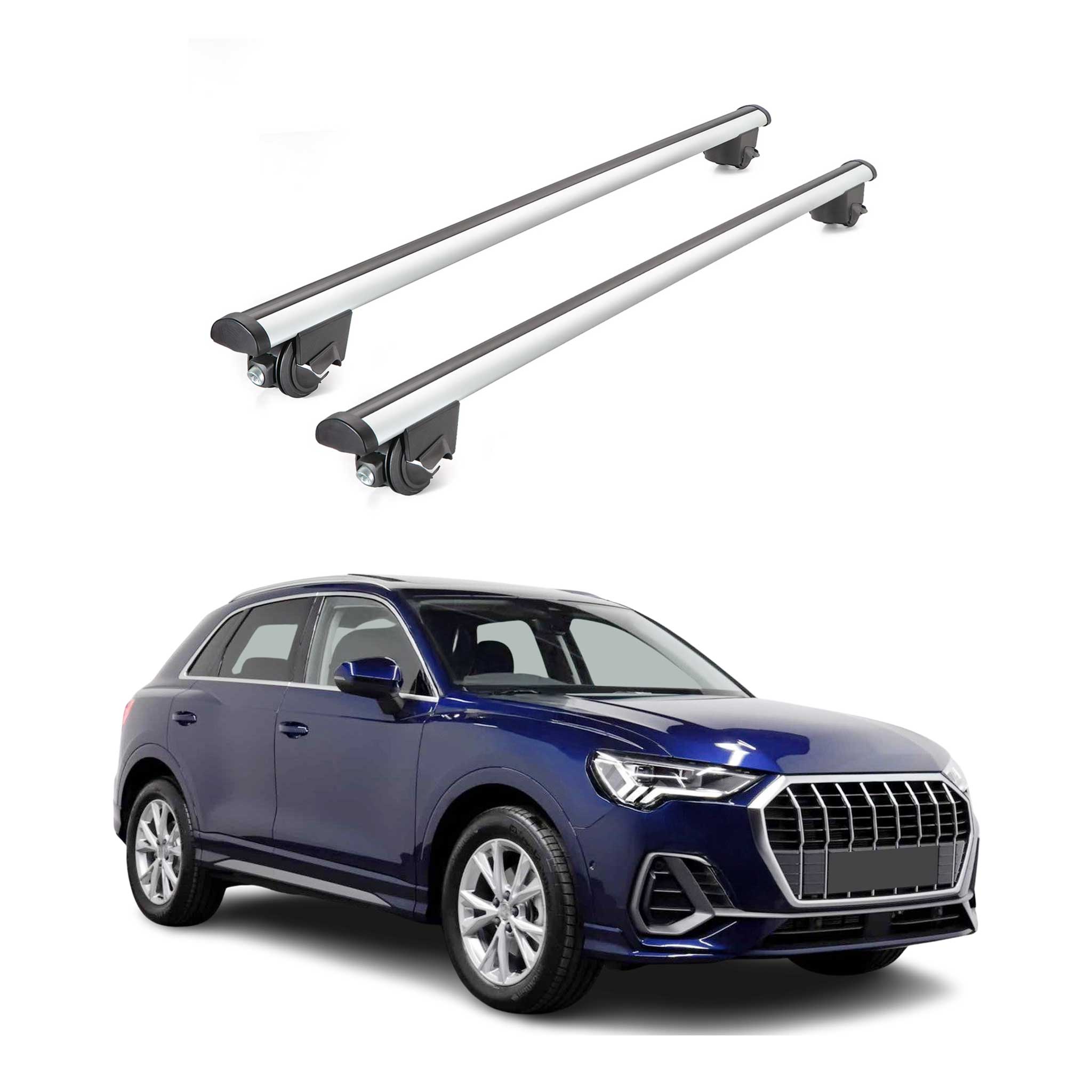 2019-2024 Audi Q3 Roof Rack Cross Bars Silver