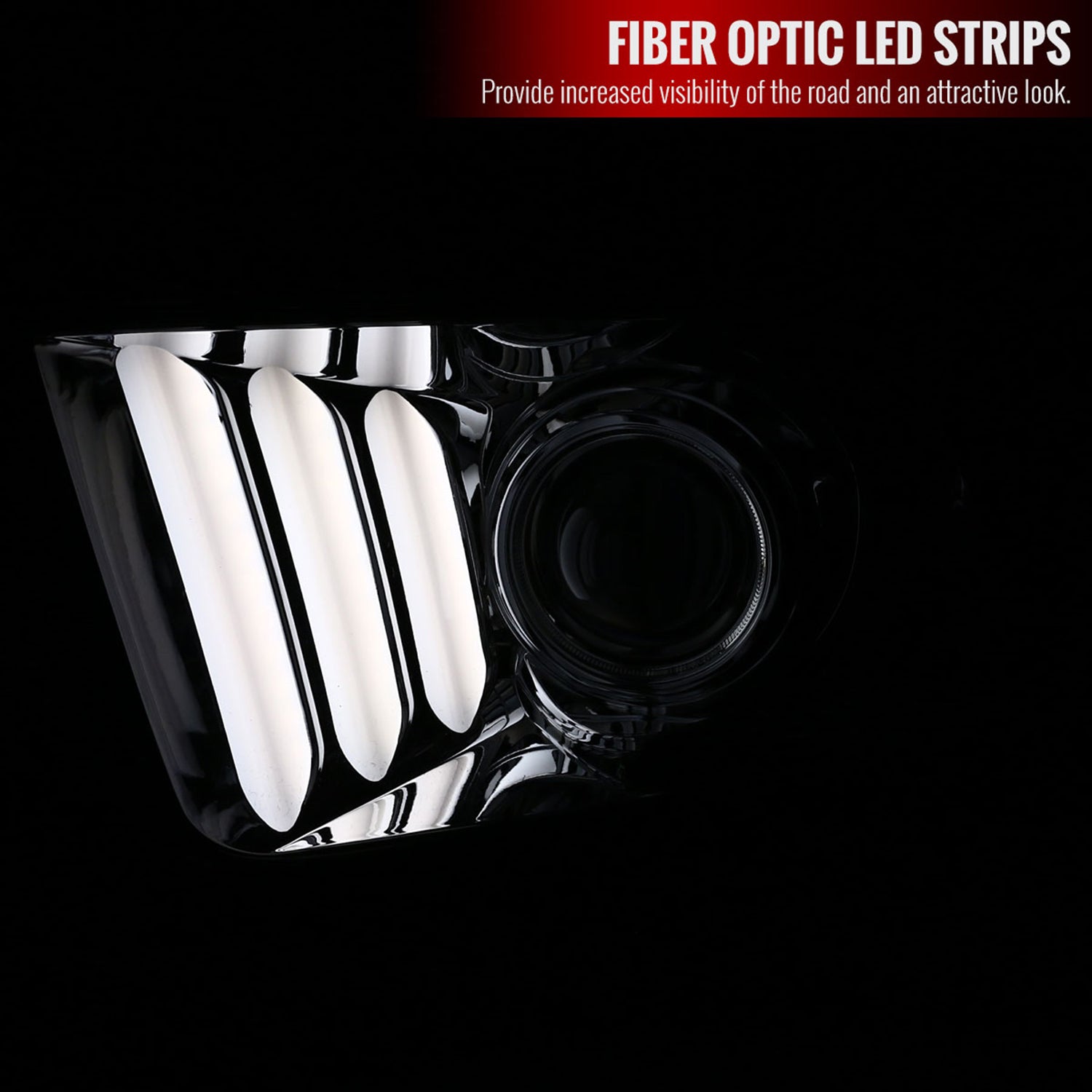 2005-2009 Ford Mustang LED Bar Projector Headlights Chrome/Clear Lens