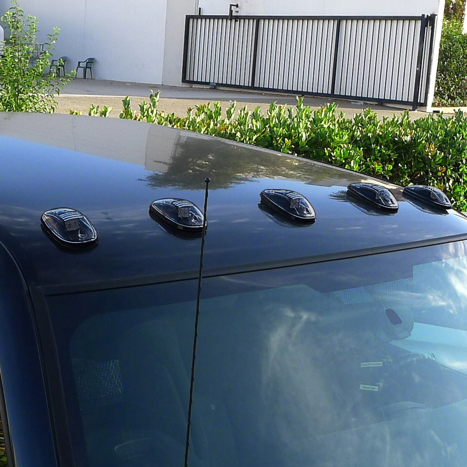 Universal 5PC Set Roof Cab Amber LED Lights Black Housing/Smoke Lens