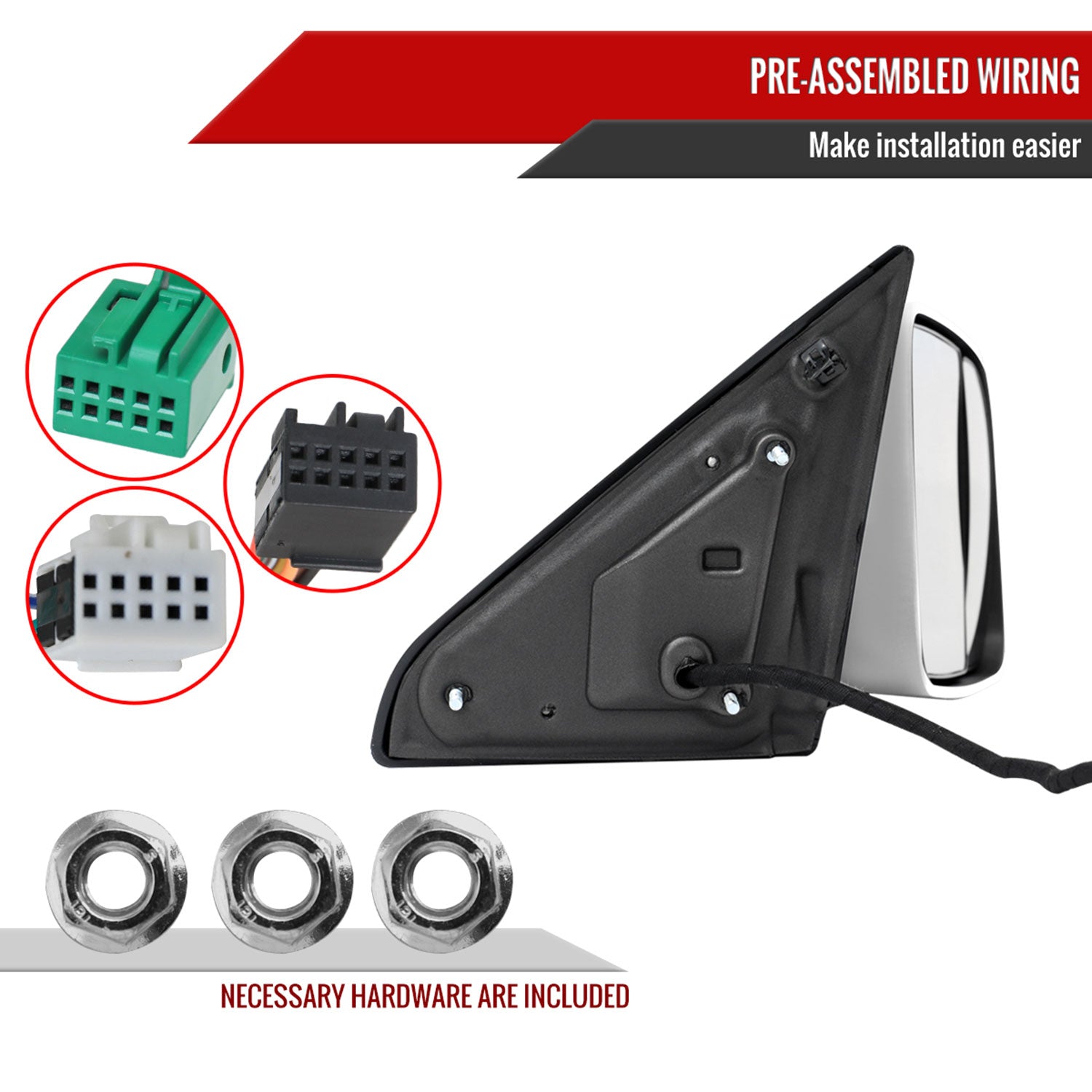 2019-2022 Ram 2500 3500 Chrome Auto-Fold Side Mirror & Turn Signal Passenger