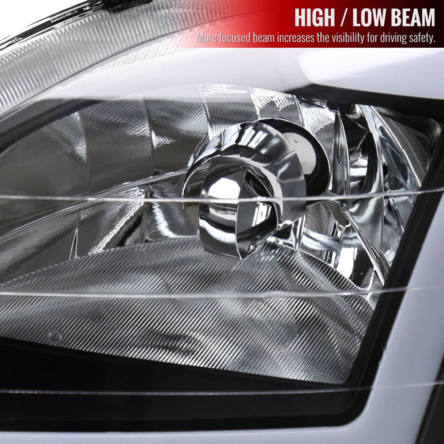 1999-2000 Honda Civic Coupe/Sedan LED Bar Factory Headlights Matt Black/Clear