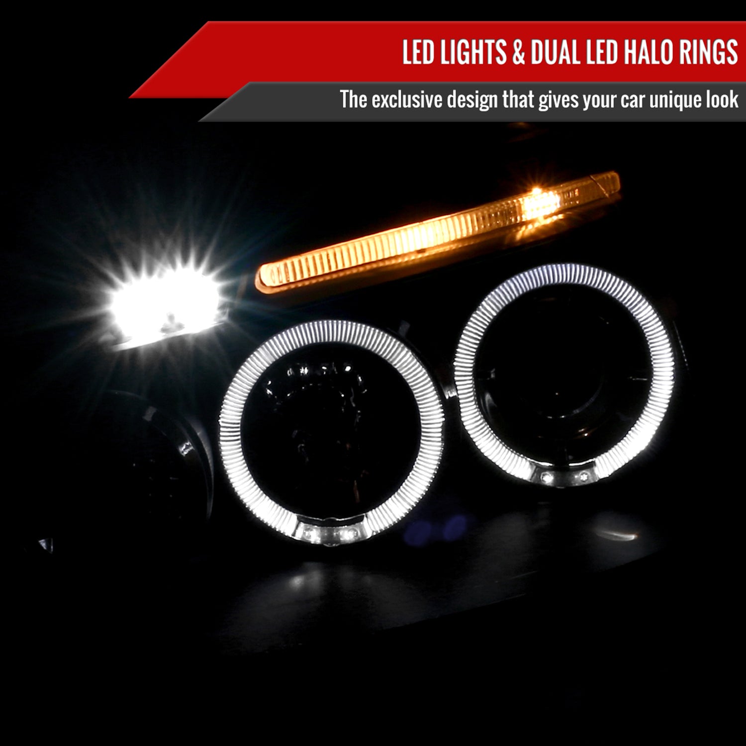 2006-2008 VW Golf Rabbit / Jetta Dual Halo Projector Headlights Matte Smoke