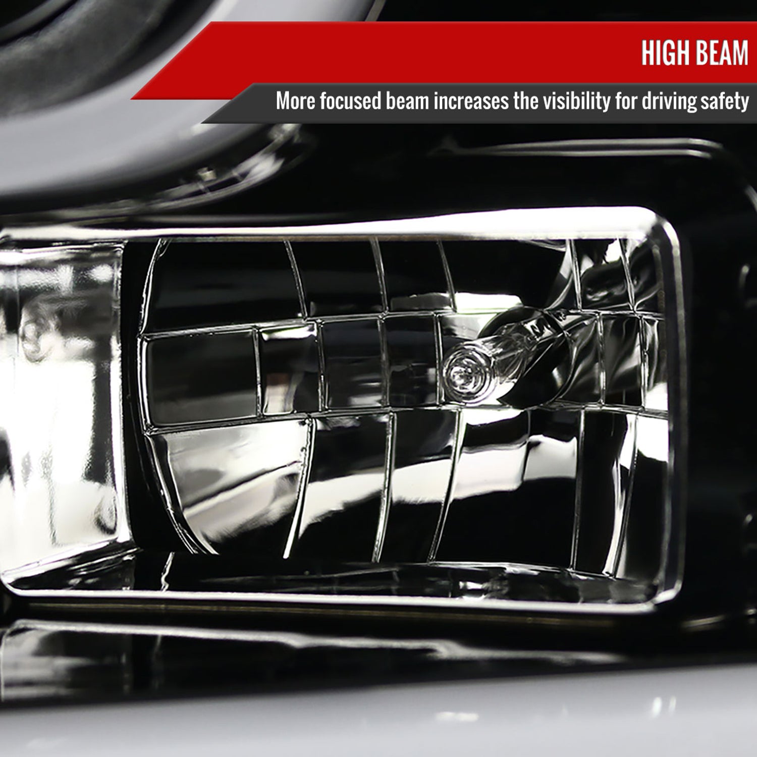 2015-2017 Ford F-150 LED Bar Projector Headlights Jet Black/Clear Lens