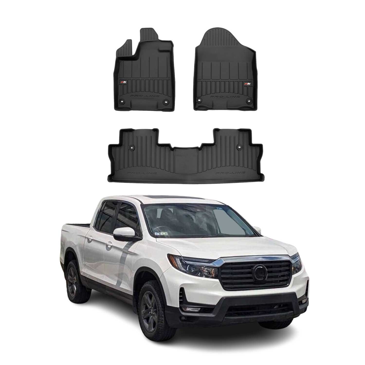 2017-2026 Honda Ridgeline Premium Floor Mats Liners Full Set All Weather Heavy Duty