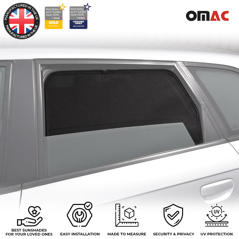 Side Rear Window Curtain Mesh UV Block for Audi A3 Sportback 2006-2013 Black 2x