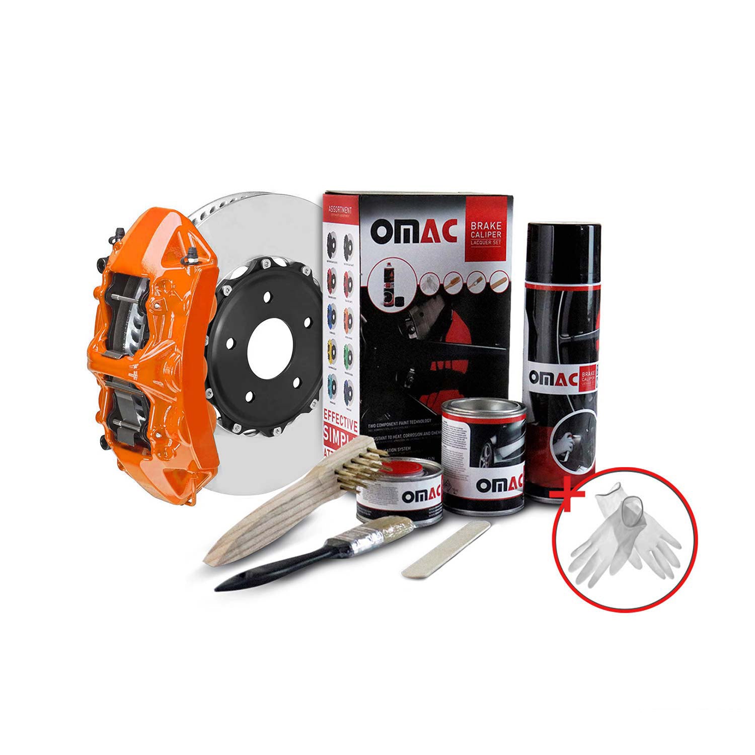 OMAC Brake Caliper Epoxy Based Car Paint Kit Arizona Orange Glossy High-Temp