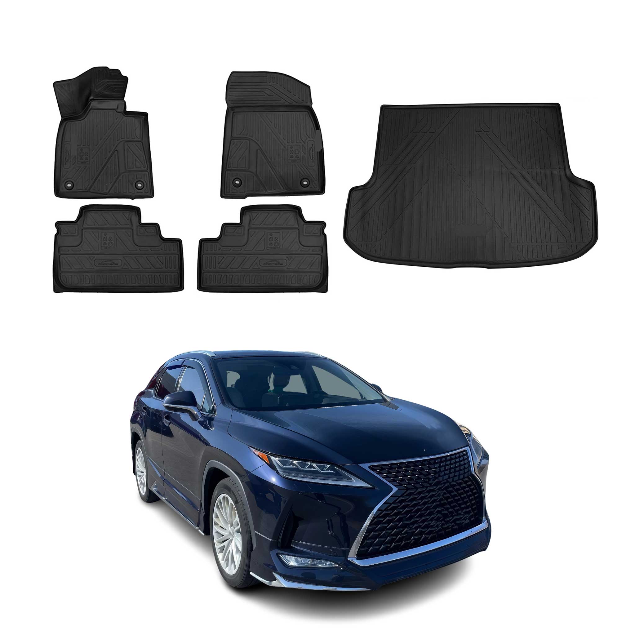 2016-2022 Lexus RX350 Floor Mats & Cargo Liner Full Set All Weather Black