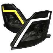 2003-2005 Nissan 350Z Turn Signal Animated LED Bar Projector Headlights Smoke