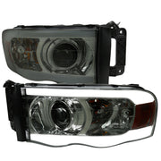 2002-2005 Dodge Ram 1500 / RAM 2500 / 3500 LED Tube H7 Headlights Chrome
