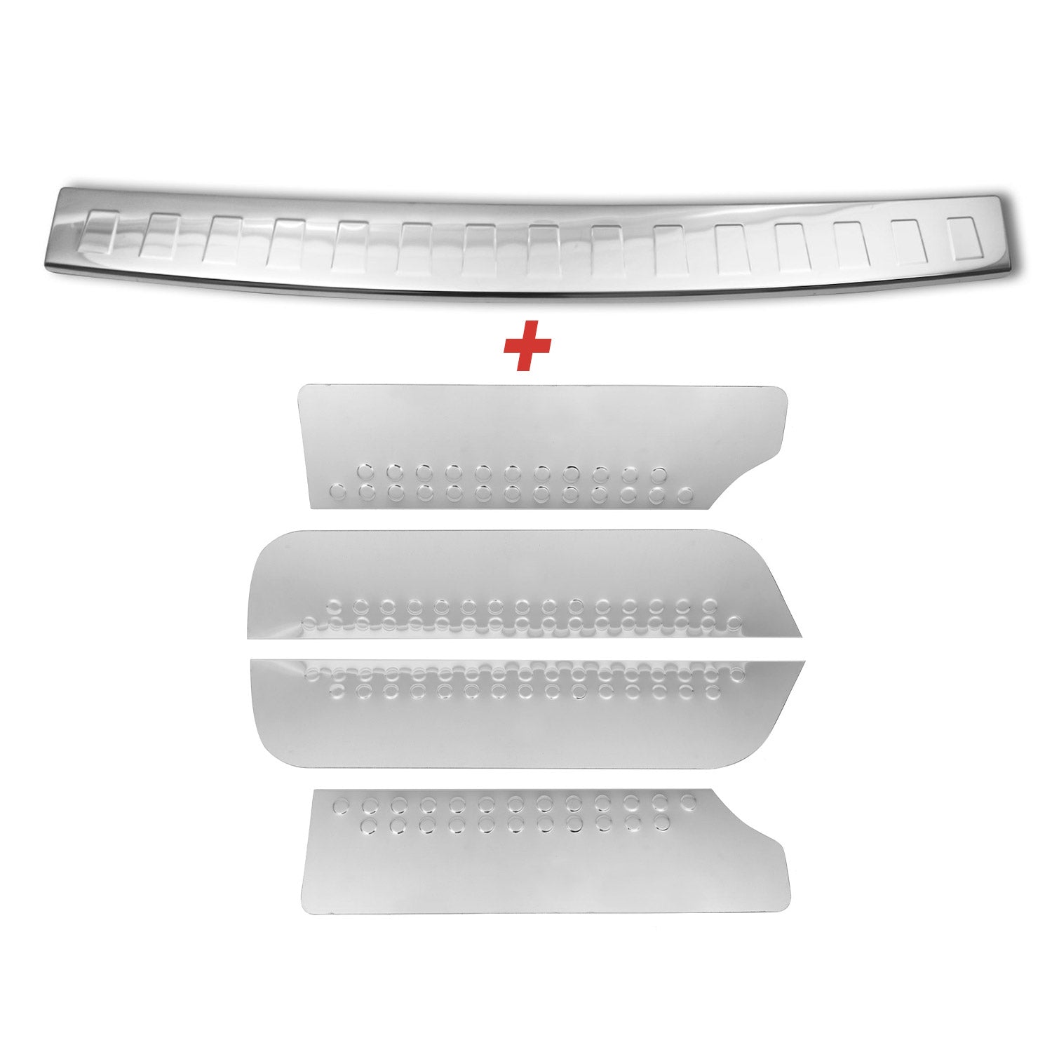 1993-2003 VW Eurovan Rear Bumper Guard + Door Sill Cover Chrome Set S.Steel