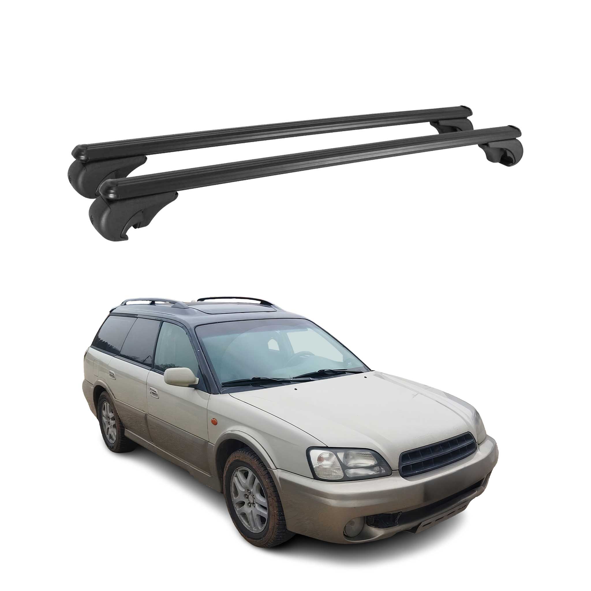 2000-2004 Subaru Outback Roof Rack Cross Bars Black