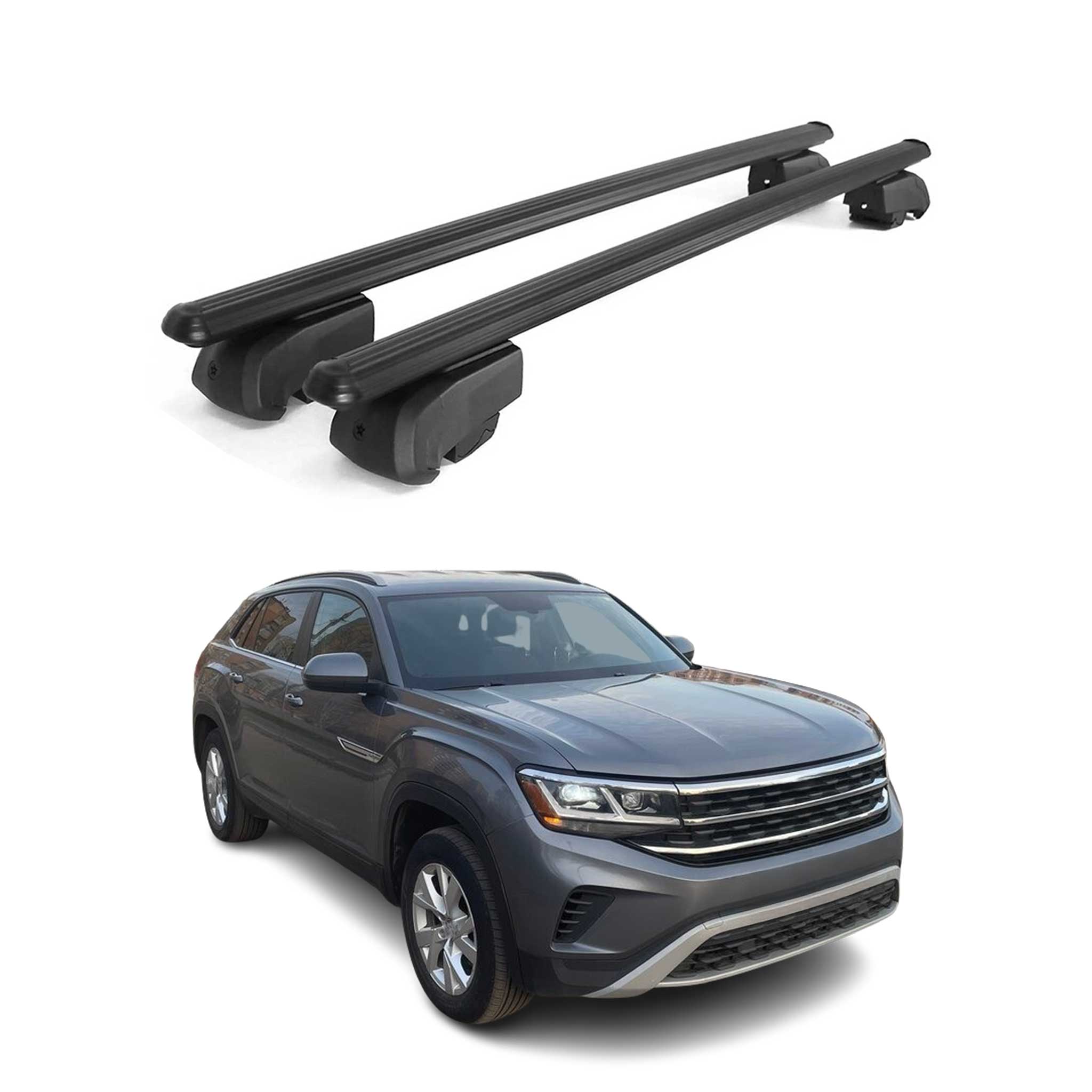 2020-2025 VW Atlas Cross Sport Roof Rack Cross Bars Black