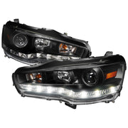 2008-2015 Mitsubishi Lancer EVO Projector Headlights SMD LED Light Strip Black