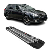 2010-2014 Subaru Outback Running Boards Side Steps Silver & Black