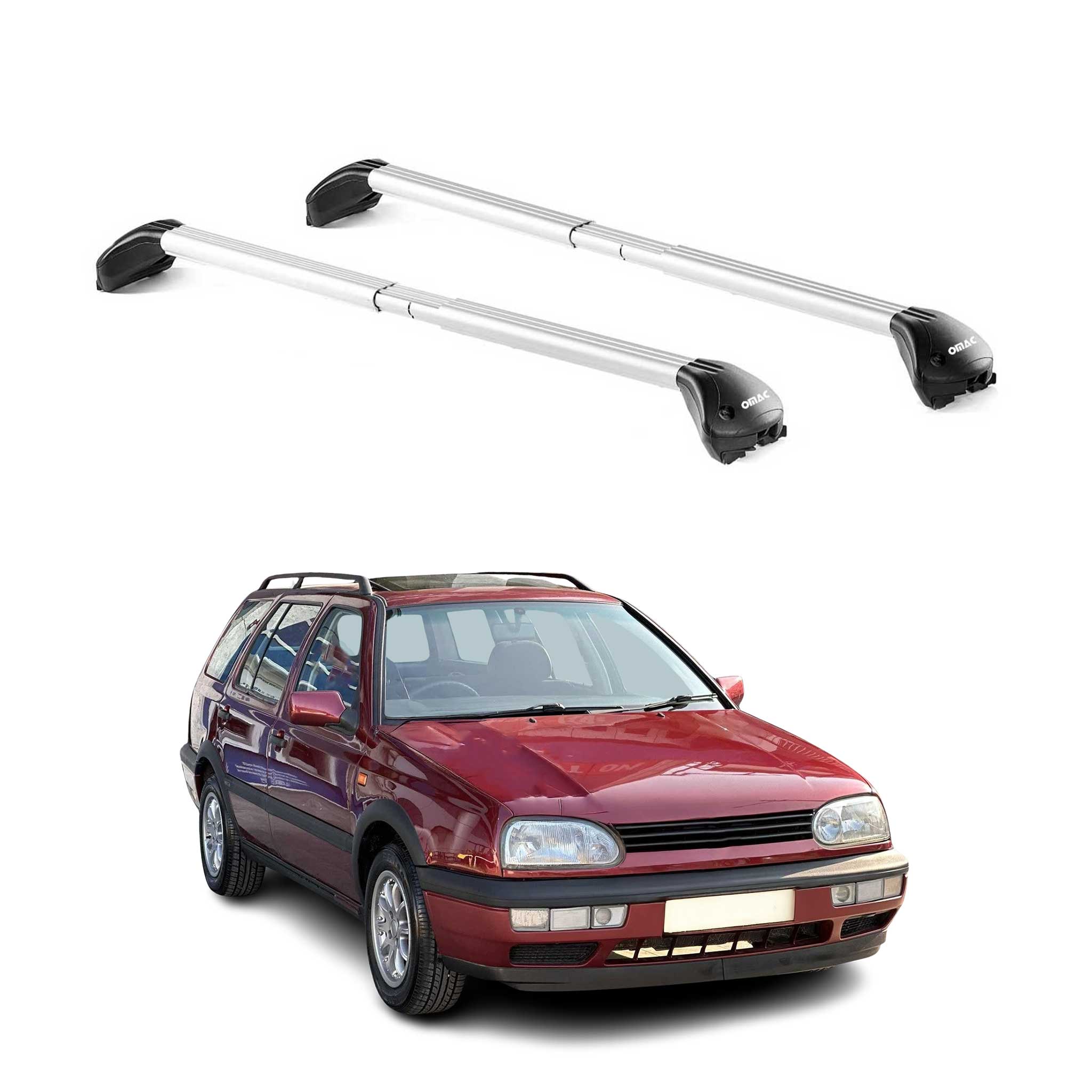 Roof Rack Cross Bars Luggage Carrier for VW Jetta Wagon 1993-2006 Alu Silver 2x