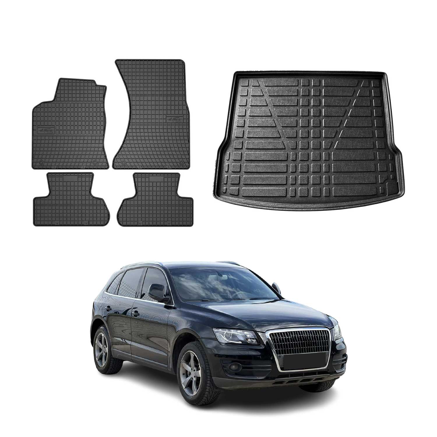 2009-2017 Audi Q5 SQ5 Floor Mats & Cargo Liner Full Set All Weather Black
