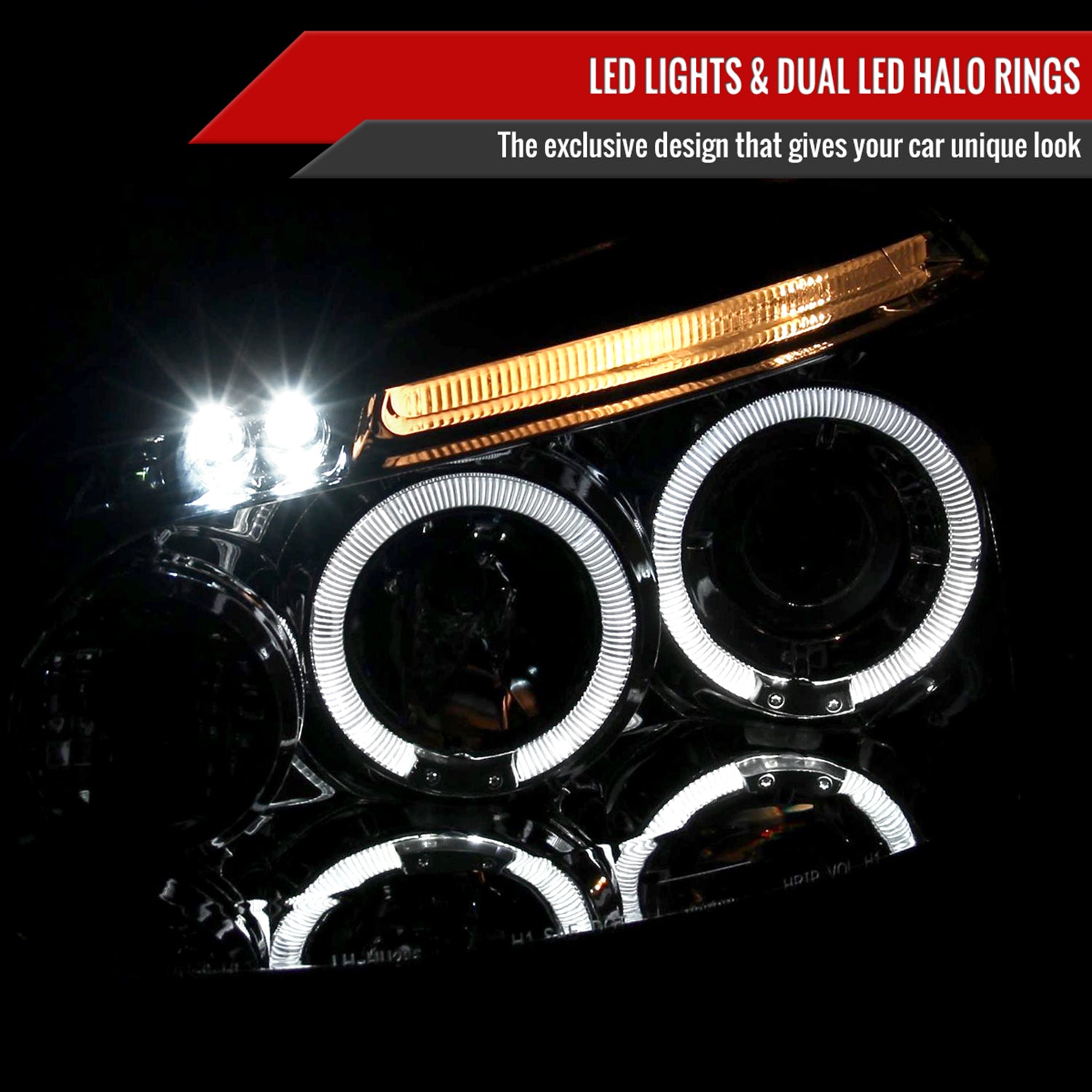 2006-2008 VW Golf Rabbit/ 2006-2010 Jetta Dual Halo Projector Headlights Chrome