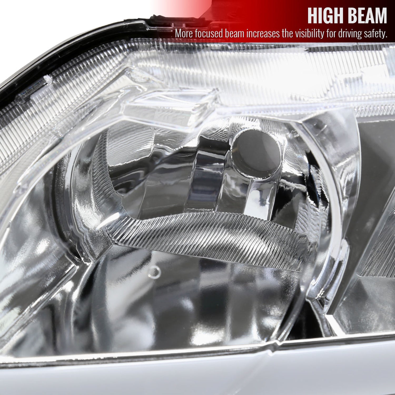 2006-2011 Honda Civic 4DR Sedan Factory Headlights w/LED Strip Chrome/Clear