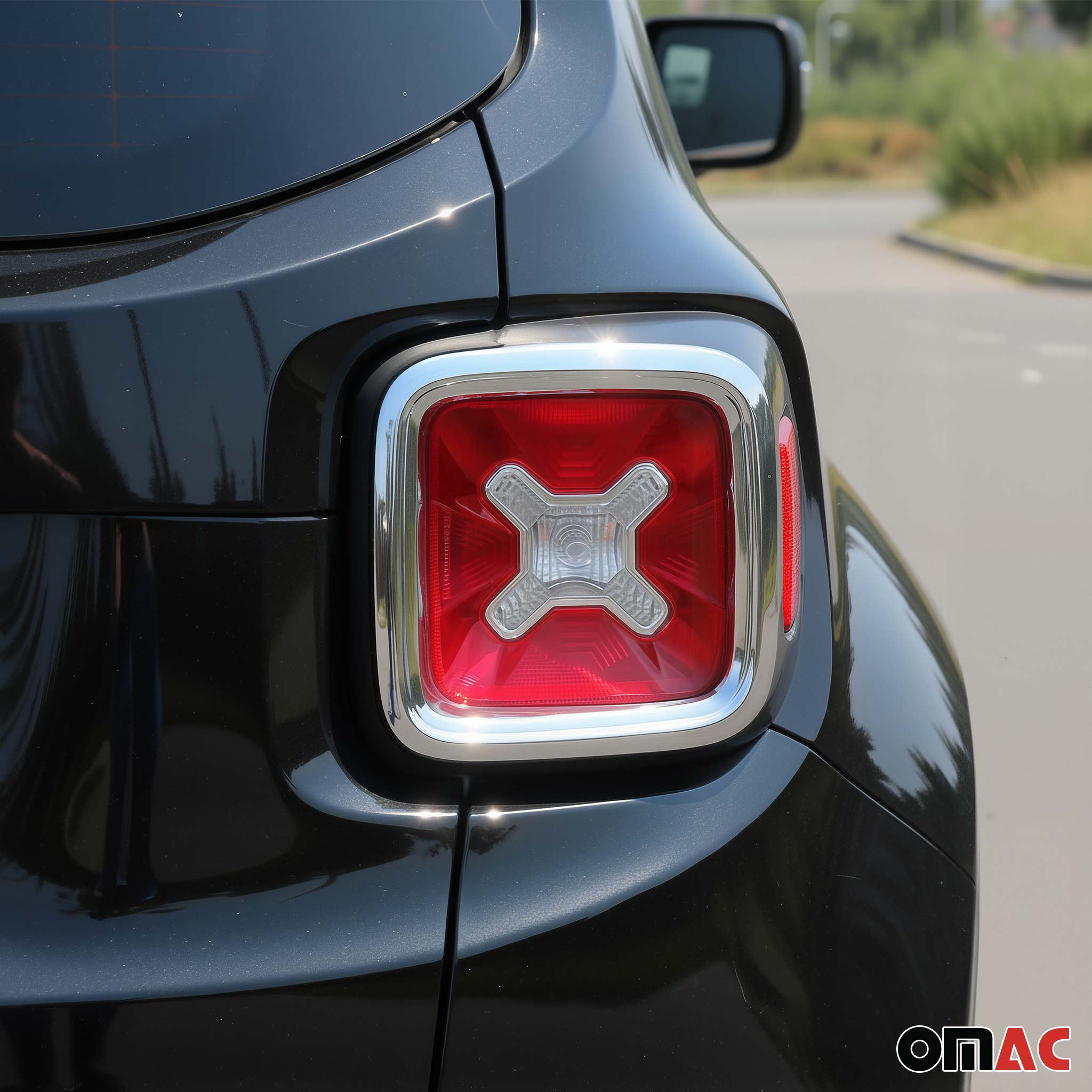 2015-2024 Jeep Renegade Inner Trunk Tail Light Trim Frame Chrome Silver 2Pcs