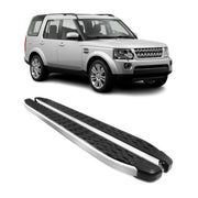 2005-2016 Land Rover LR3 LR4 Running Boards Side Steps Silver & Black
