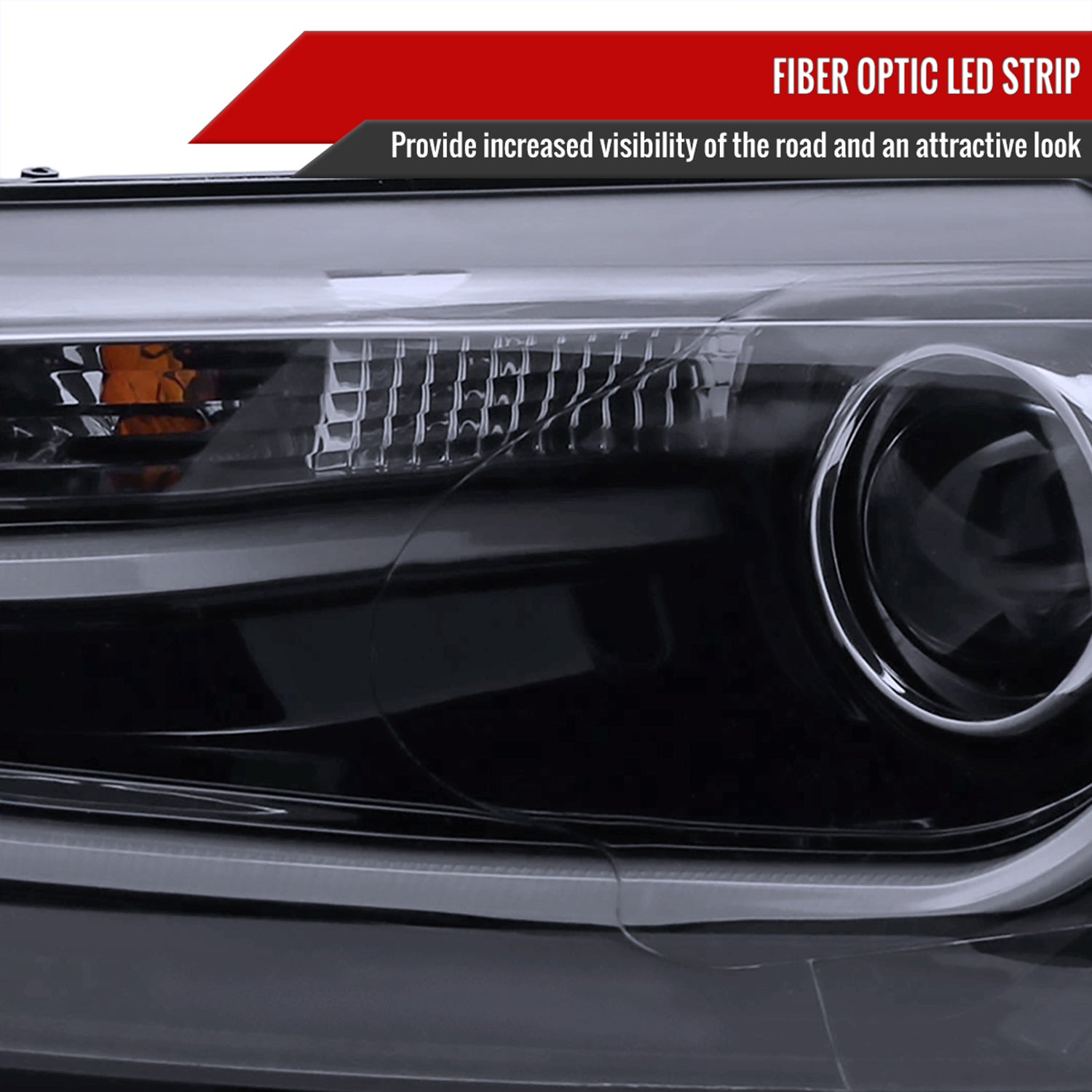 2011-2018 VW Jetta MK6 LED Bar Projector Headlights Glossy Black/Smoke Lens